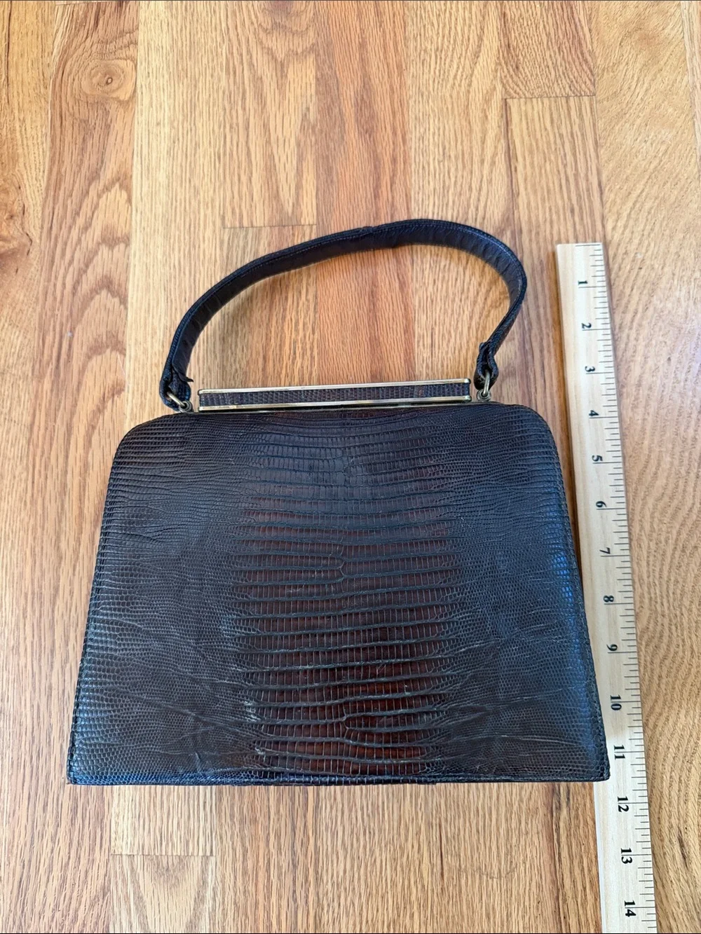 Vintage Belle stone Reptile Mid Century Top-Handle Women's Bag